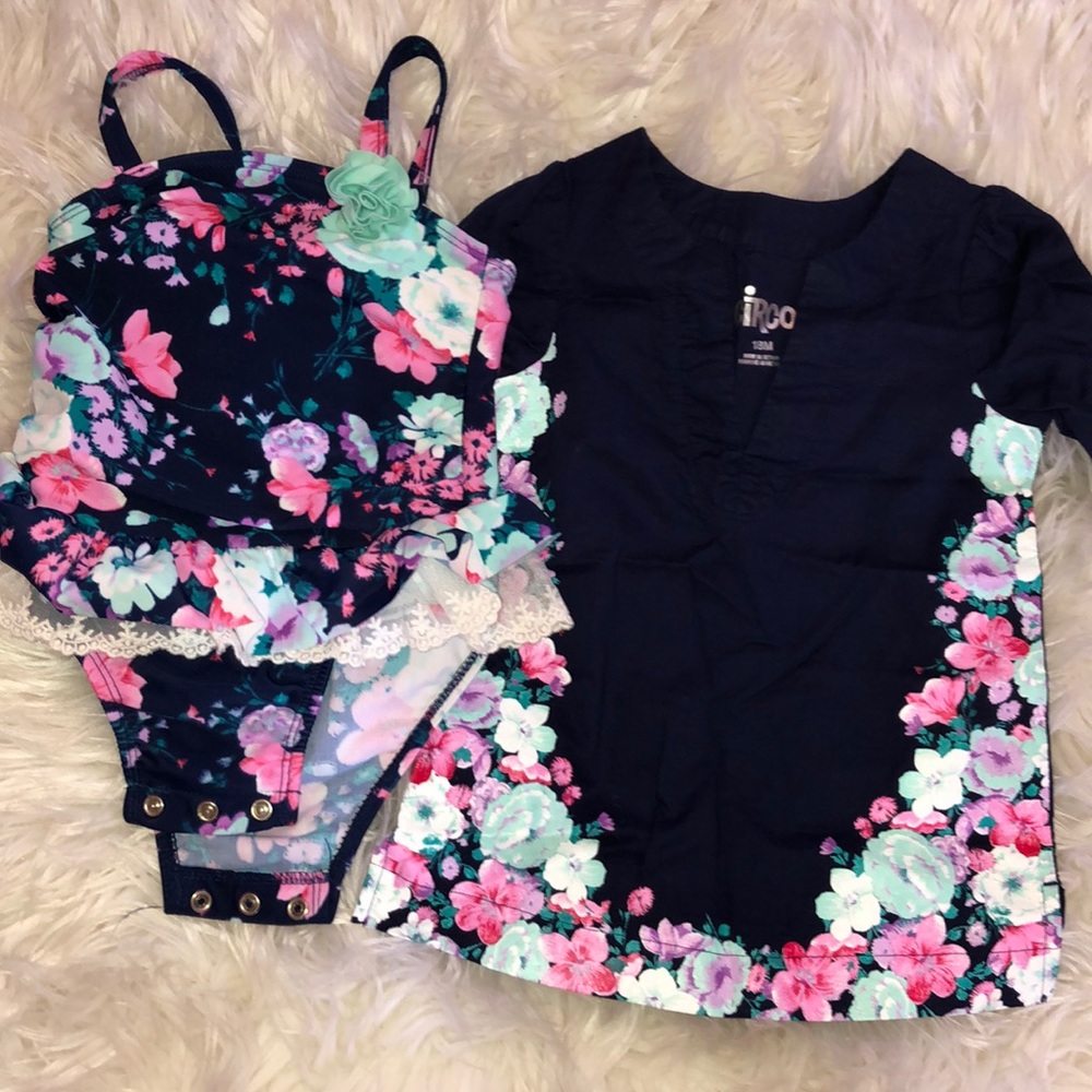 Little girls bathing suit and cover up!